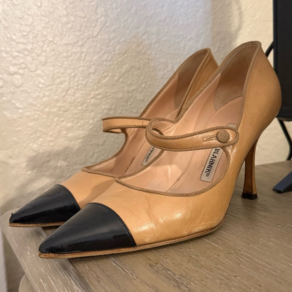 Manolo Blahnik Campari Mary Janes